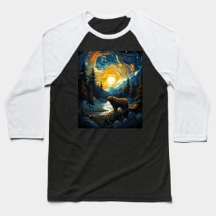 Sun Valley Idaho Bear Starry Night Baseball T-Shirt